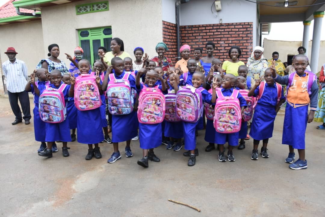 Distribution of school materials package to children