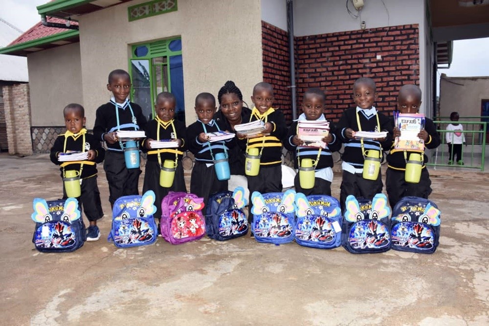 hope of family provides school materials to 186 children
